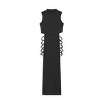 Summer Woman'S Criss Cross Cut Out Sexy Sleeveless Bandage Dress Elegant Black Backless Chic Tank Top Club Party Slim Clothing