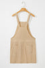 Parchment Side Buttons Sleeveless Overall Mini Dress