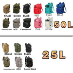 25L/50L 1000D Nylon Waterproof Trekking Fishing Hunting Bag Backpack Outdoor Rucksacks Tactical Sports Camping Hiking