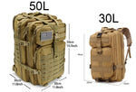 New 30/45L Man Tactical Backpacks HkingTraveling Bags Survival Outdoor 3P Assault Pack EDC Molle Pack For Trekking Hunting Bag