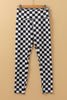 Black Checkered Pattern High Waist Skinny Leggings