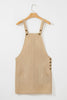 Parchment Side Buttons Sleeveless Overall Mini Dress