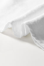 White Embroidered Ruffle Trim Textured Blouse