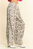 Davi & Dani Drawstring Leopard Wide Leg Pants