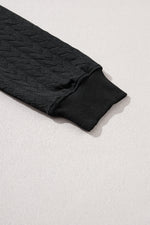 White XOXO Glitter Chenille Cable Knit Pullover Sweatshirt