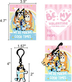 Set of 24 Valentines Cards for Kids, Valentine'S Day Gift with Keychain for Kids Party Favor, Classroom Exchange Prizes