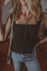 Embroidered Square Neck Wide Strap Tank