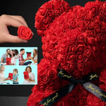 Artificial Flower Eternal Rose Teddy Bear for Mom Mother'S Day Birthday Valentine'S Day Anniversary Gifts & Decor Miniatures