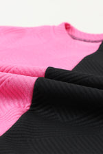 Black Sequin Heart Popping Graphic Textured 2pcs Outfit