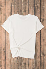 Gray Casual Plain Crew Neck Tee