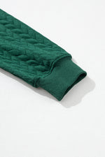 White XOXO Glitter Chenille Cable Knit Pullover Sweatshirt