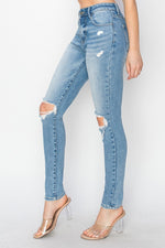 Risen Full Size High Rise Knee Distressed Skinny Jeans