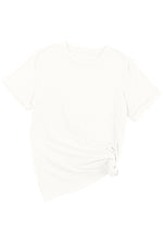 Gray Casual Plain Crew Neck Tee