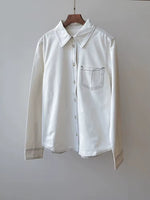 LUXURY Cotton Jeans Set for Women 2025 Spring Casual Versatile Long Sleeve Shirt, High Waist Straight Leg Pants