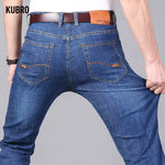 Men'S Jeans Summer Thin Pants Straight Blue Jean Baggy Casual Work Denim Pant High Elasticity Wide Leg Business Male