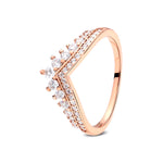 Original 925 Sterling Silver Rings for Women Crown Love Heart Sun Moon Engagement Wedding Rose Gold Pave CZ Ring Luxury Jewelry