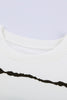 Slit Contrast Striped Round Neck Long Sleeve T-Shirt