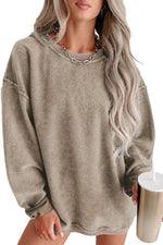 Gray Valentine Sequin XOXO Corded Crew Neck Sweatshirt