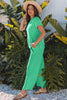 Wild Wind Solid Corded Knit Short Sleeve T Shirt and Wide Leg Pants Set