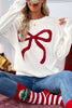 Bow Round Neck Drop Shoulder Sweater