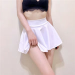 Shorts Pleated Skirts Women Dance Yoga Red Black Mini Drape Pleated High Waist Skirt Female without Lining