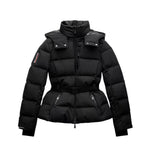 2025 RARA New Women'S Fashion Waist with Belt Hooded down Cotton Jacket Commuting Warm Windproof Jacket More Comfortable to Wear