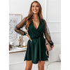 Autumn And Winter New Women's Solid Color Lace Elegant Dress