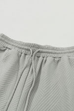 Black Sequin Heart Popping Graphic Textured 2pcs Outfit