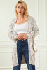 Dark Pink Colorful Spots Knitted V Neck Casual Sweater