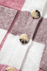 Plaid Color Block Buttoned Long Sleeve Jacket with Pocket