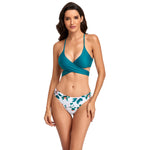 Sexy Split Print Bikini Beach Beautiful Back Swimwear