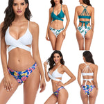 Sexy Split Print Bikini Beach Beautiful Back Swimwear