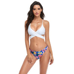 Sexy Split Print Bikini Beach Beautiful Back Swimwear