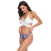 Sexy Split Print Bikini Beach Beautiful Back Swimwear