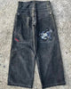 Hip Hop Fashion Brand Straight Jeans Loose Wide Leg Cropped Pants