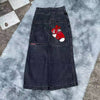 Hip Hop Fashion Brand Straight Jeans Loose Wide Leg Cropped Pants