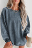 Gray Valentine Sequin XOXO Corded Crew Neck Sweatshirt