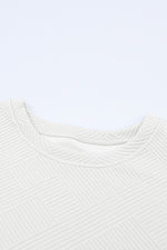 Black Textured Loose Fit T Shirt and Drawstring Pants Set