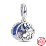 2024 Fit Pandora 925 Original Bracelet DIY Women Jewelry New Sky Blue Series Star Snowflake Sparkling Love 925 Silver Fine Beads