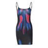 Women's Fashion Personality Print Halter Slim Package Hip Dress