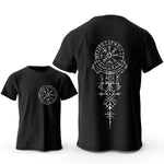 Viking Rune Compass Graphic Male T-shirt