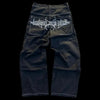 Goth Hip Hop Oversized Skull Embroidery Pattern Y2K Baggy Jeans New Men and Women Straight Black Jeans Retro Casual Denim Pants