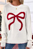 Bow Round Neck Drop Shoulder Sweater