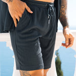 1 Men's Two Piece Set Short Sleeve Lapel Button Shirts And Shorts Beach Style Suits Men Summer Fashion Clothing Streetwear