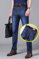 Men'S Jeans Summer Thin Pants Straight Blue Jean Baggy Casual Work Denim Pant High Elasticity Wide Leg Business Male