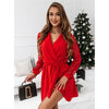 Autumn And Winter New Women's Solid Color Lace Elegant Dress