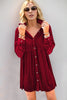 Oh Full Size Collared Neck Long Sleeve Mini Dress