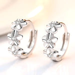 Top Sale 925 Sterling Silver Needle Earrings for Women'S Wedding Fashion High Quality Jewelry Crystal Zircon Flower Cute Stud