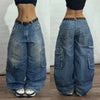 Y2K American New Fashion Pattern Printing Baggy Jeans Women Harajuku Style High Street Gothic Joker High Waist Wide-Leg Pants
