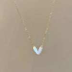 Korean Fashion Golden Love Shaped Necklace for Women All-Match Cute Valentines Day Gift Pendant Y2K Accessories Charm Jewelry
